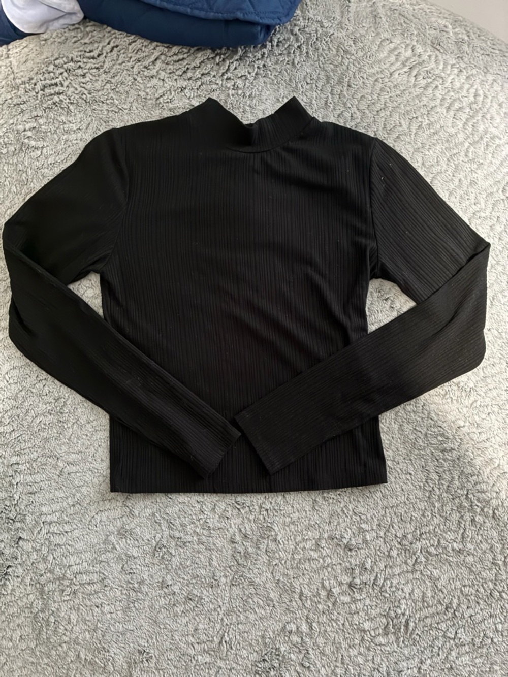 Aeropostal Black Ribbed Long Sleeve Mock Neck